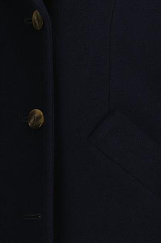 Granatowy płaszcz damski z wełną 87421 - 653661