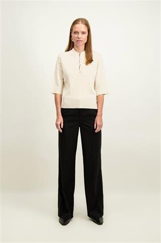 Kremowe polo damskie z rękawem 3/4 87076 - 653791
