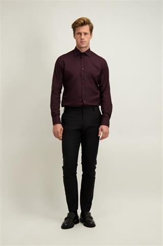 Bordowa bawełniana koszula męska 93589 - 654161