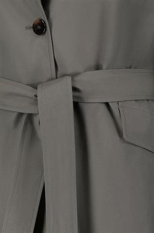 Zielony płaszcz damski z bawełną 87552 - 654601