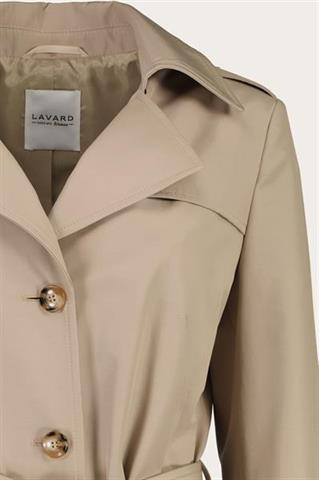 Kamelowy płaszcz damski z bawełną 86815 - 654631