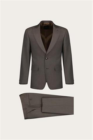 Brązowy garnitur męski z wełną 35531 - 655341