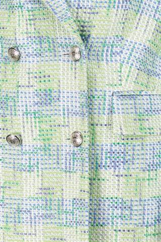 Niebiesko-zielony płaszcz damski z bawełną 87549 - 655811