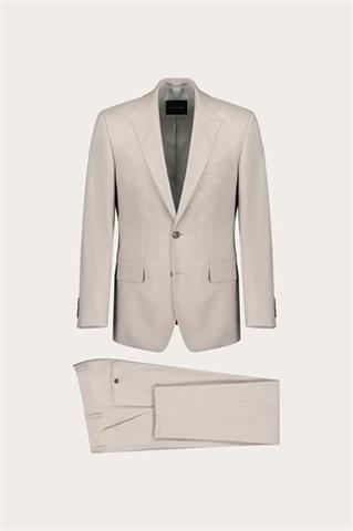 Beżowy garnitur męski z wełną 35492 - 656221