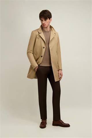 Beżowy płaszcz męski 20046 - 657221