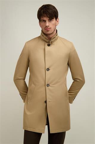 Beżowy płaszcz męski 20046 - 657231