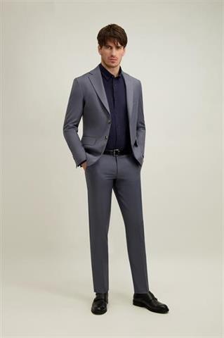 Grafitowy garnitur męski z wełną 35526 - 657591