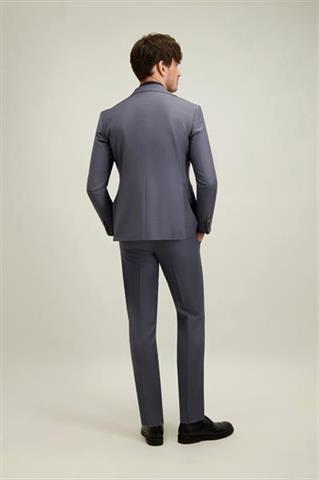 Grafitowy garnitur męski z wełną 35526 - 657601