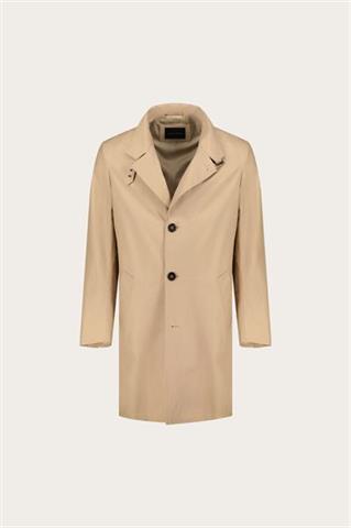Kamelowy płaszcz męski z bawełną 20217 - 657751