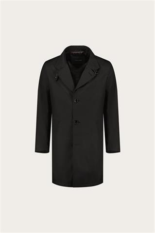 Czarny płaszcz męski z bawełną 20219 - 657801