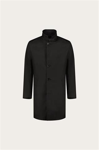 Czarny płaszcz męski z bawełną 20219 - 657811
