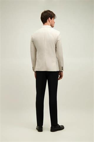 Beżowa marynarka męska z bawełną i lnem 46494 - 658131