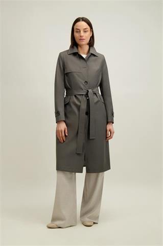 Zielony płaszcz damski z bawełną 87552 - 658541