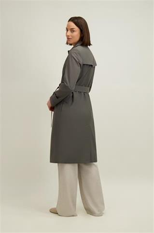 Zielony płaszcz damski z bawełną 87552 - 658551