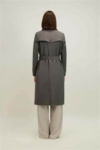 Zielony płaszcz damski z bawełną 87552 - 658561