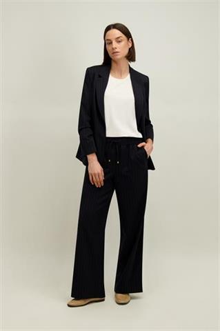 Granatowo-beżowe spodnie damskie 87653 - 659051