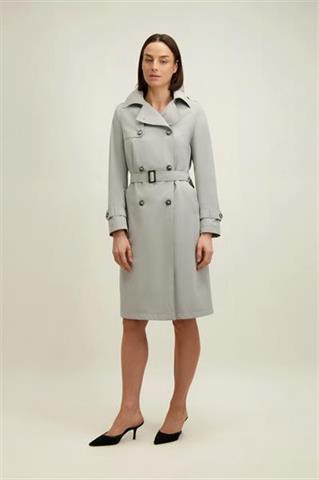 Szaro-zielony płaszcz damski 87551 - 659411