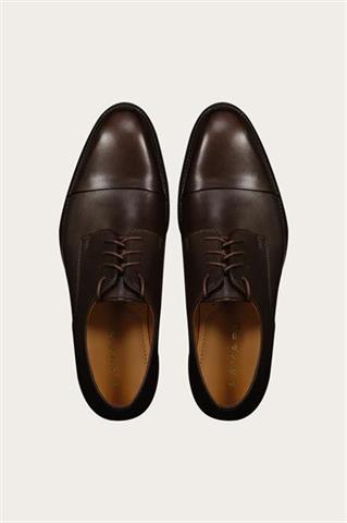 Ciemnobrązowe buty męskie ze skóry naturalnej 58946 - 659911