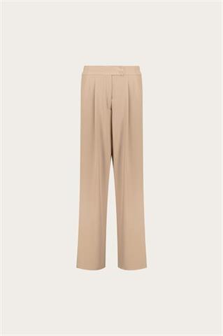 Beżowe szerokie spodnie damskie 57798 - 660311