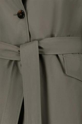 Zielony płaszcz damski z bawełną 87552 - 660411