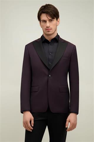 Burgundowa wełniana marynarka męska 46525 - 660831