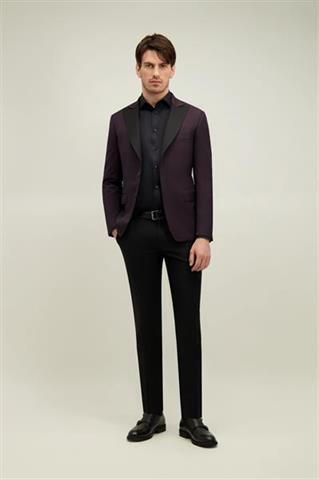 Burgundowa wełniana marynarka męska 46525 - 660841