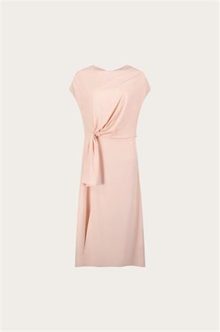 Sukienka z wiązaniem w kolorze pudrowego różu 57803 - 663531