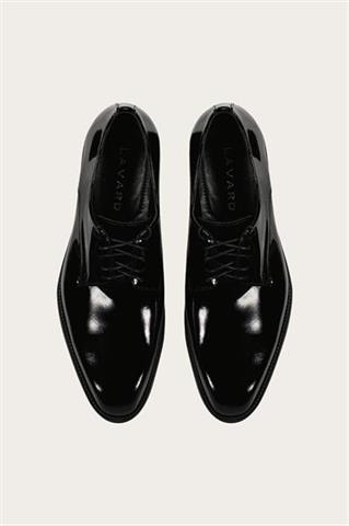 Czarne skórzane buty męskie 58945 - 663621