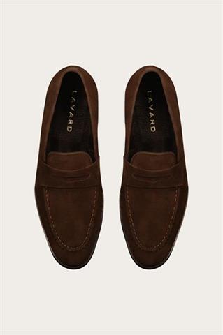 Brązowe zamszowe buty męskie 58950 - 663681