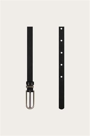 Czarny cienki pasek damski 87684 - 663771