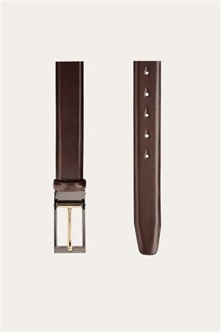 Brązowy skórzany pasek męski 59025 - 665261