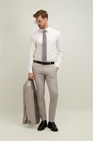 Biała bawełniana koszula męska 93599 - 665281