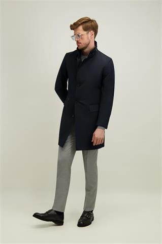 Granatowy płaszcz męski z bawełną 20221 - 665461