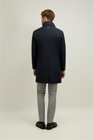 Granatowy płaszcz męski z bawełną 20221 - 665481