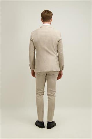 Beżowa marynarka męska z lnem 46493 - 666321