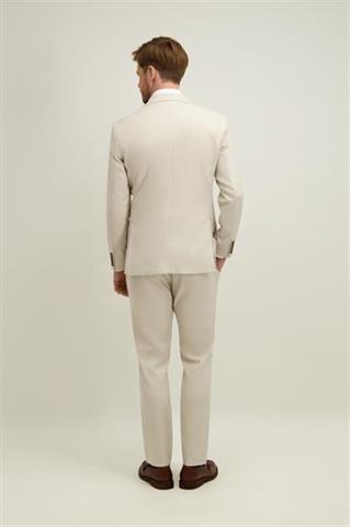 Beżowa marynarka męska z bawełną i lnem 46494 - 666401