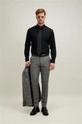 Czarna bawełniana koszula męska 93649 - 666481