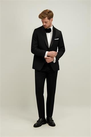 Czarna wełniana smokingowa marynarka męska 40447 - 666601