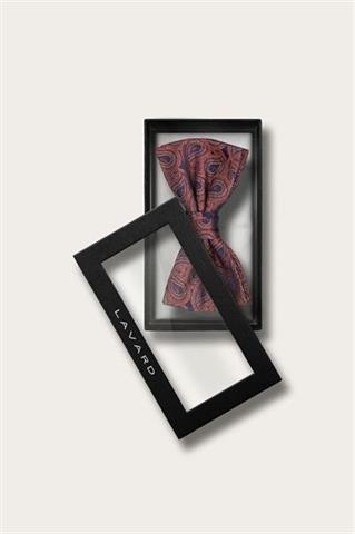 Bordowa mucha męska we wzór paisley 57321 - 667881