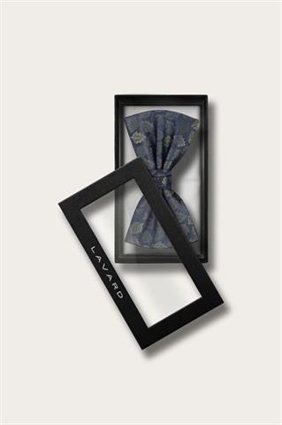 Granatowa mucha męska we wzór liści 57564 - 668101