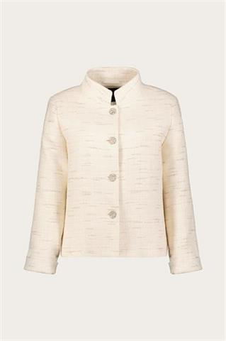 Kremowo-złoty żakiet damski z bawełną 87649 - 668971
