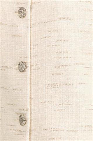 Kremowo-złoty żakiet damski z bawełną 87649 - 668991