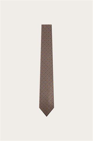 Brązowy krawat we wzory 57635 - 669861