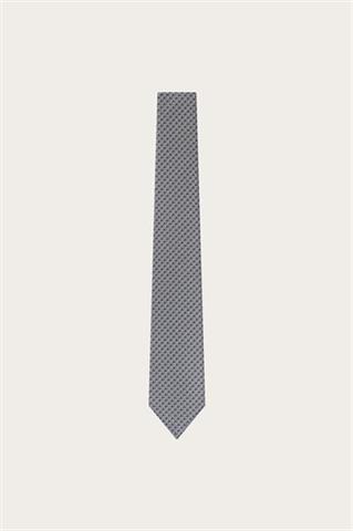 Czarno-biały krawat w mikrowzór 73323 - 670431
