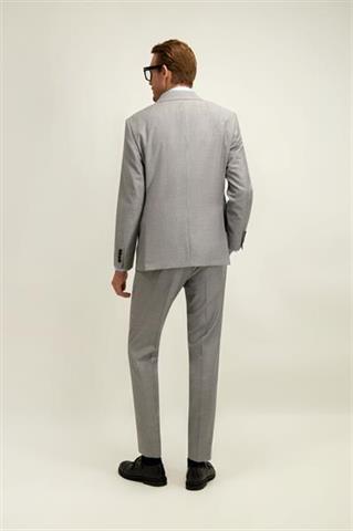 Szary wełniany garnitur męski - Marlane, wełna virgin wool 35521 - 676741