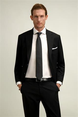 Czarna wełniana marynarka męska - Vitale Barberis Canonico, Super 110's 40453 - 676901
