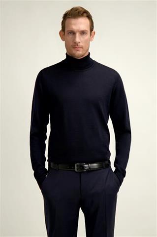 Granatowy golf męski z wełny merino 74225 - 677771