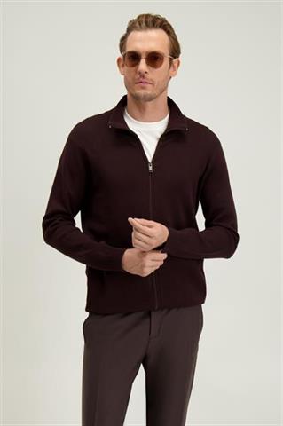 Brązowy rozpinany sweter męski 57851 - 684391
