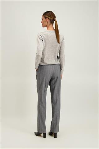 Jasnoszary sweter damski z wełny merino 87759 - 687021