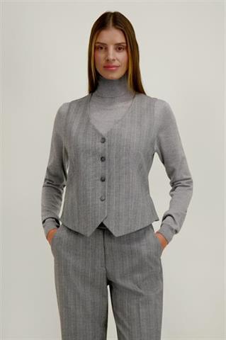 Szara kamizelka damska z wełną 87796 - 687041
